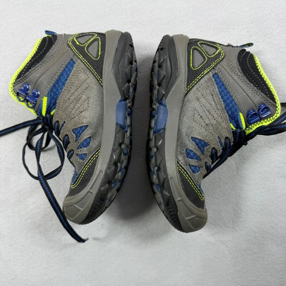 Merrell Capra Mid WTRPF Boys Hiking Boots Grey Blue Lime MC54635 Size 12M